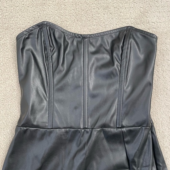 Black Leather Corset Dress- Size Small - Picture 3 of 4